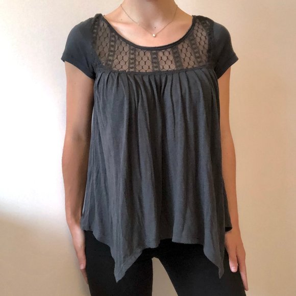 Dark Grey Babydoll Tee
